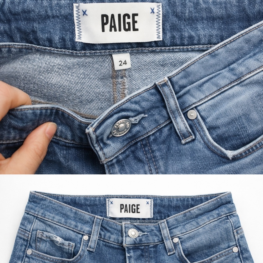 PAIGE Women's High Rise Light Blue Jeans anessa 24
